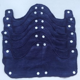 Big Navy Blue Hard Hat Sweatband,Reusable Washable Terry Cotton Hard Hat Liner snap on, 6 pcs per Pack