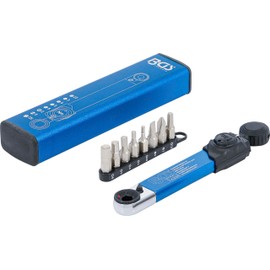 BGS 74295 | Torque Wrench | Output Hexagon Socket 6.3 mm (1/4 Inch) | 2 - 10 Nm | with Bit Set | 9 Pieces