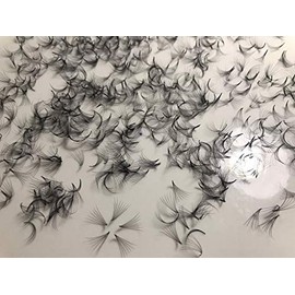 7D PREMADE (HAND MADE) FAN LASHES (500 FANS/TRAY) FOR EYELASH EXTENSION, C CURL AND D CURL, 0.07 THICKNESS, LENGTH FROM 10MM-15MM (D14mm7D)