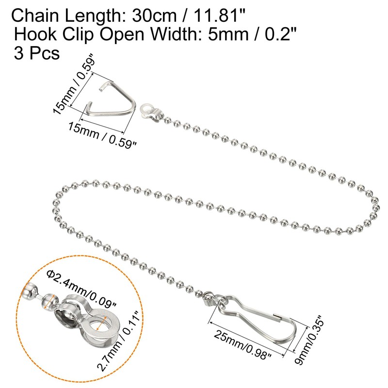 sourcing map Toilet Flappers Chain, 30cm Toilet Handle Lever Lift