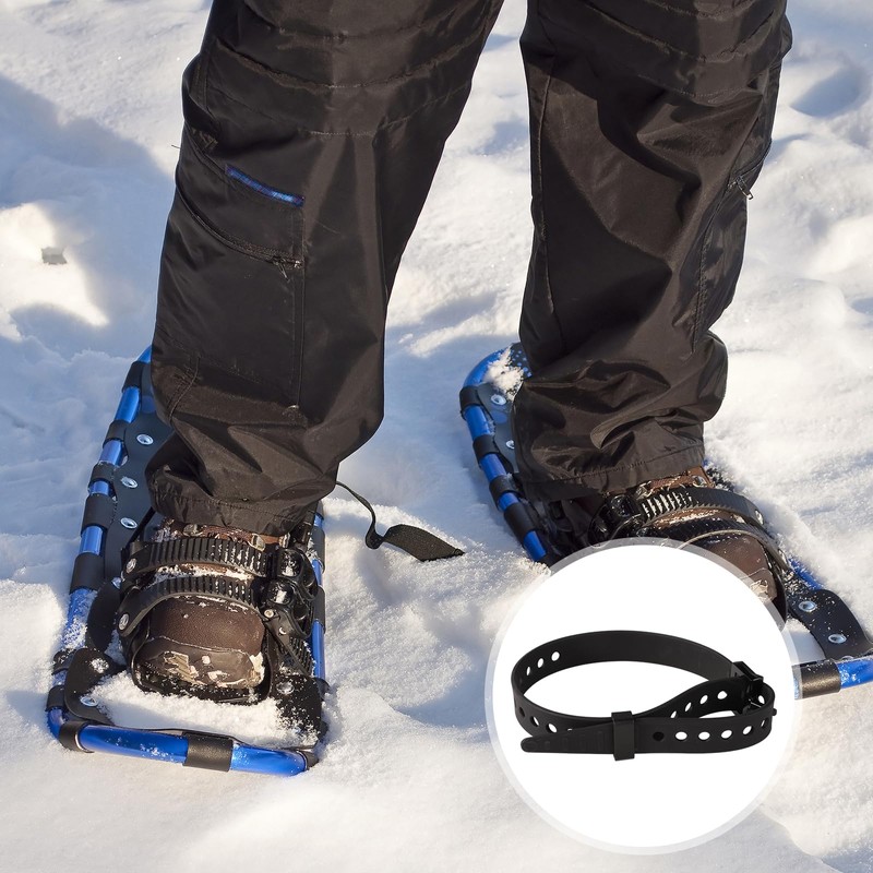 4pcs Snowshoe Straps, 9x0.8 Inch Snowboard Binding Straps Adjustable Ski
