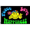 Peace Love & Happiness Flag 3x5ft Poly