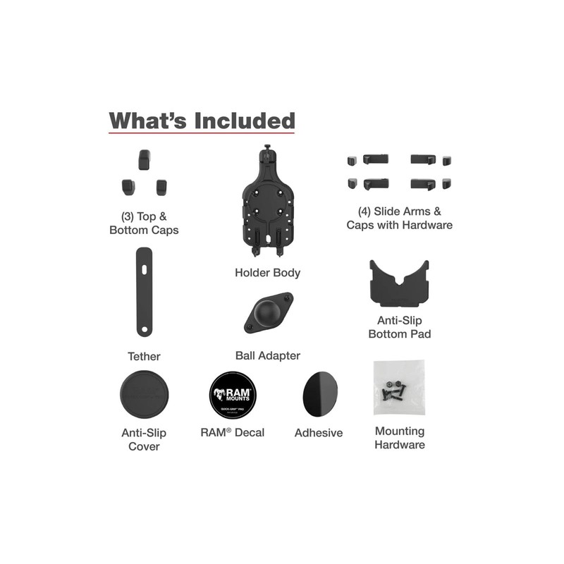 RAM Mounts RAM-HOL-PD5BU Quick Grip Pro Cradle Holder (M) with