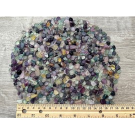 Rainbow Fluorite Chips – Natural Mini Rainbow Fluorite Stones, Crushed Undrilled Rainbow Fluorite, Semi-Tumbled Genuine Rainbow Fluorite (1 lb Bulk)