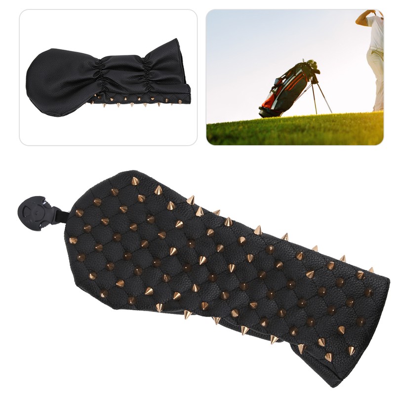 Rivet Wooden Club Protection Headcover Unique PU Waterproof Golf Putter