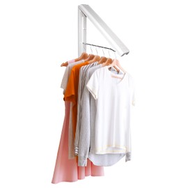 InstaHanger Clothes Drying Rack - Wall Mounted Laundry Drying Rack for Small Spaces - Wall-Mounted Clothes Racks Holds Up to 60 lbs - Space Saving Collapsible Laundry Hanger for Storage