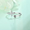 STARCHENIE Cross Initial Ring for Women 925 Sterling Silver Letter