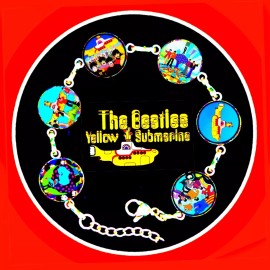 THE BEATLES YELLOW SUBMARINE  SIX IMAGES CRYSTAL BRACELET SPECIAL ITEM