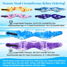 Swimming Headband for Kids - 2 Pairs Waterproof Ear Plugs & Adjustable Swim Ear Band,Keep Water Out and Hold Earplugs in - Water Headband for Surfing, Diving, Pool, Showering, and Water Sports