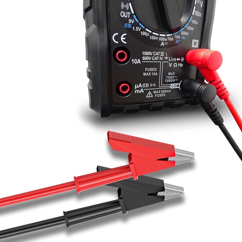 2PCS Multimeter Test Leads 4mm Banana Plug to Crocodile Clip