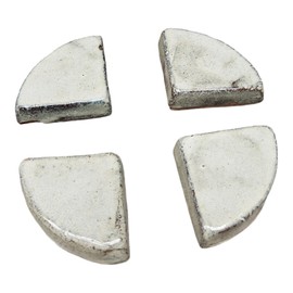 Teramico Saucer Feet for Flower Pots/Planters Blue Anthracite White Stoneware Glazed Completely Frost-Proof (Grey/White, Set of 4)