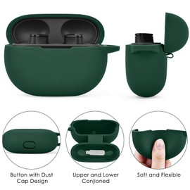 VISOOM Compatible with Beats Studio Buds 2021 Case, Silicone Soft Carrying Cases Protective Wireless Charging Cover Skin with Beats Studio Earbuds Accessories Keychain for Women&Girls