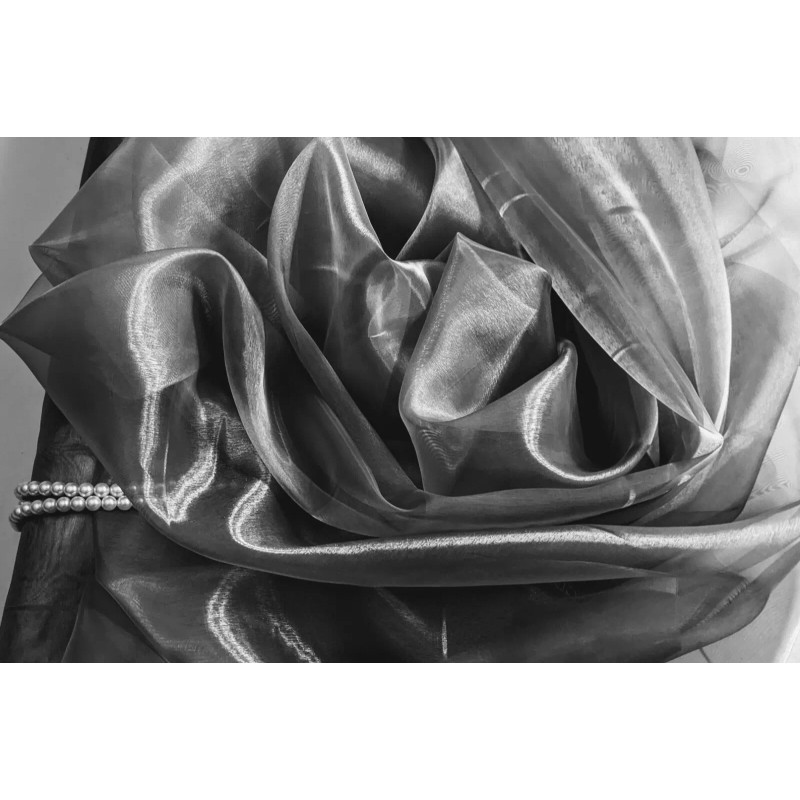 Unbranded Mirror Organza Chrcoal 59",by the yard Shinny sheer organza.