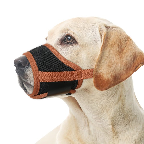 HEELE Dog Muzzle,Soft Nylon Muzzle Anti Biting Barking Chewing,Air Mesh