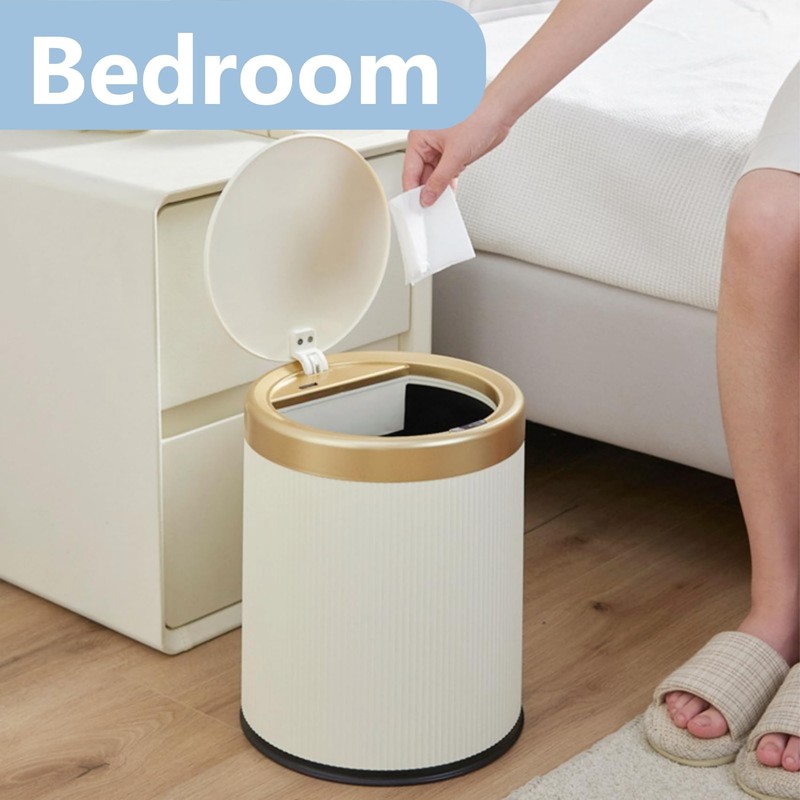 URALFA 2Pack Bathroom Trash Can with Lid, Small Garbage Can