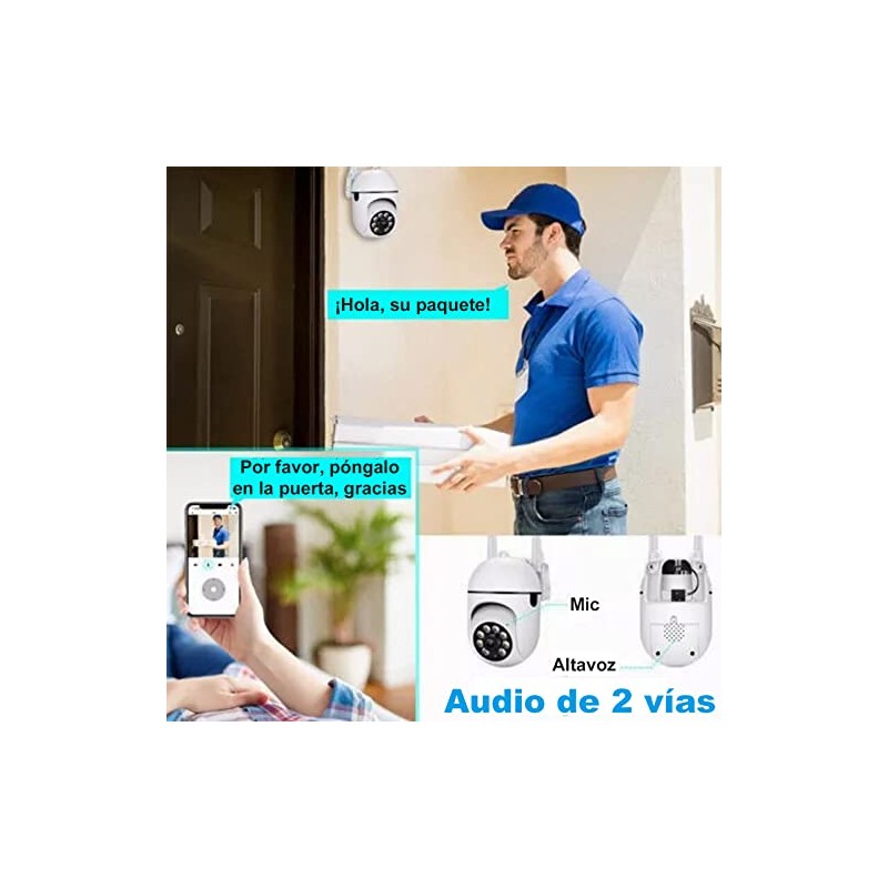 BAKEWAY Cámara de Seguridad Exterior WiFi HD 1080P IP66 Impermeable
