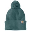 Carhartt Women's Knit Pom-Pom Cuffed Beanie, Sea Pine, One Size