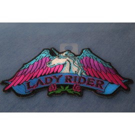 Ivamis Lady Rider Unicorn Biker Patch - 5x2.5 inch - P7030