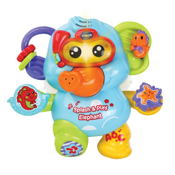 Vtech Splash & Play Elephant | Educational Bath Time Activity Toy with Sounds and Phrases | Great for Motor Skills| Musical Toddler Toy Suitable For Ages 12 - 36 Months, English Version