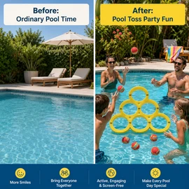 Floating Pool Toss Game Set for Summer Fun – EVA Water Throwing Mat with 10 Balls for Family Pool Parties