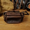 Le'aokuu Mens Genuine Leather Messenger Motorcycle Hip Bum Waist Pack