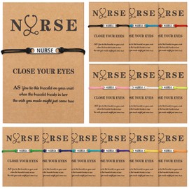 Nosiny 24 Pcs Nurses Bangle Bracelet Nurse Appreciation Bracelets Nurse Bangle Blessing Card Bracelets for Nurse(Colorful)