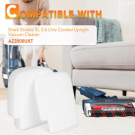 3Pack AZ3000UKT Foam & Felt Filters for Shark Stratos Pet Pro Anti Hair Wrap Plus Anti-Odour XL Upright Vacuum AZ3000UKT AZ3002 AZ3000 AZ3000W