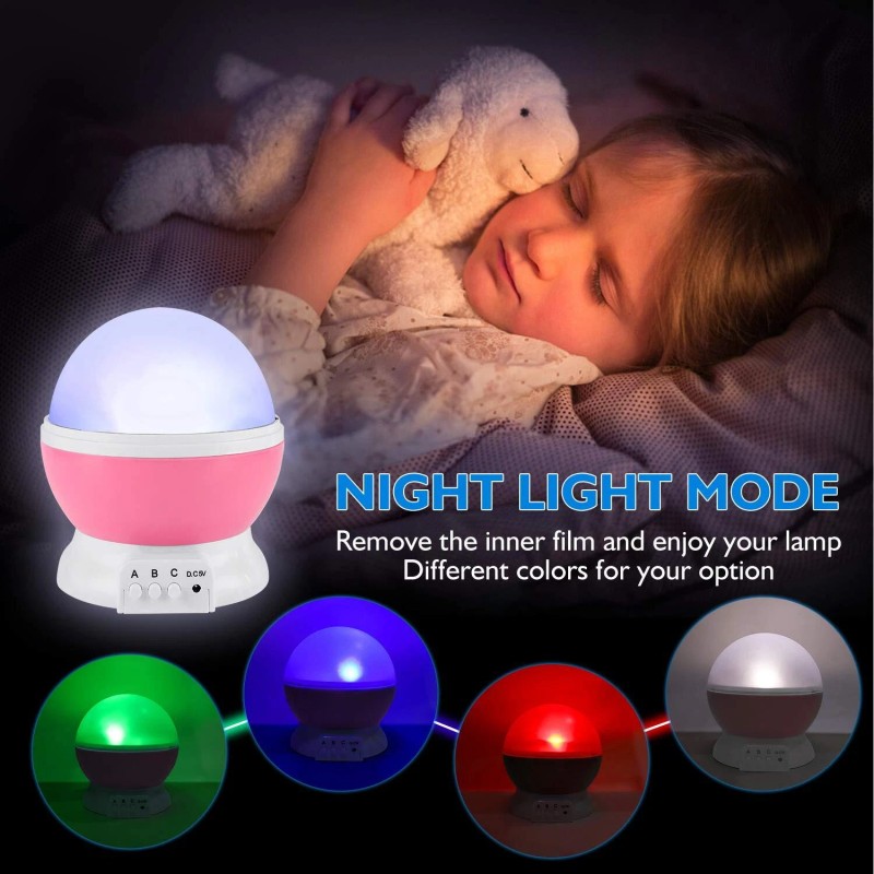 RICTLY Pink Starry Sky Night Light Projector 9 Color Modes