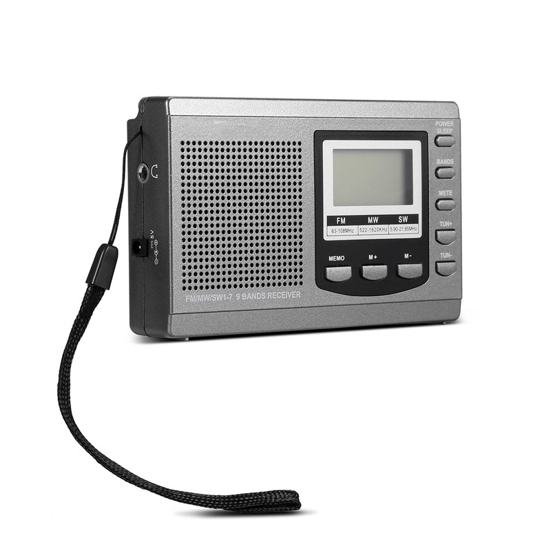 Portable Mini Radios FM/MW/SW Receiver with Digital Alarm Clock FM