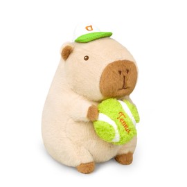 Ditucu Cute Tennis Capybara Plush Sports Pulling Stuffed Animal Capibara Plushies Toys Gifts for Kids Beige 9.8 inch