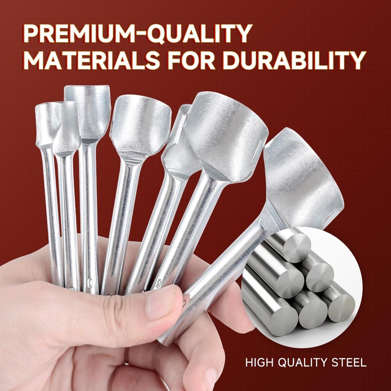 Leather Craft Tools - Juego de punzones de medio redondo,