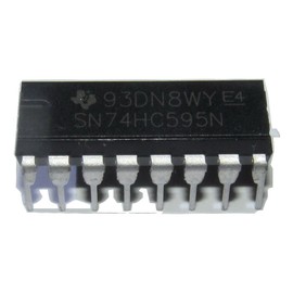 Major Brands 74HC595 ICS and Semiconductors, 8-Bit Shift Register with Output Latches and Eight 3-State Outputs, DIP 16, Cascadable (Pack of 10), Black