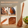 2 Pack Large Wooden Spoon Set for Cooking, Natural Teak