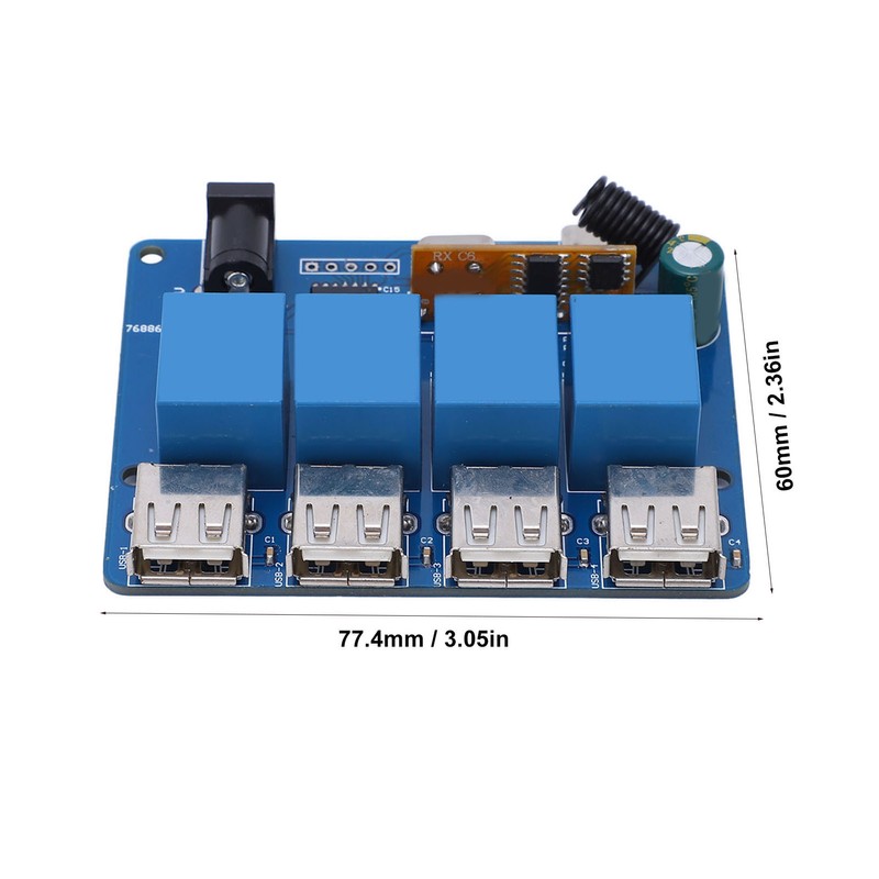 Power Supply Module 4 Channel 5V DC DC2.1 Type C
