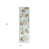 Homeroots 8' Blue Seashell and Coral Hand Tufted Runner Rug