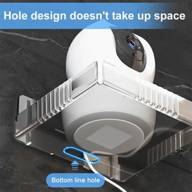 HOSTK 4Pcs Wall Mount Floating Shelves, Adhensive Hanging Shelves Display Ledges, Small Clear Storage Shelf for Security Cameras,Baby Monitors,Smart Speaker,Pop Figures,Plant,Home Decor,Living Room