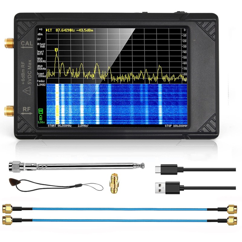 Mini Handheld Spectrum Analyzer 100kHz to 5.3GHz 4in Spectrum Analyzer