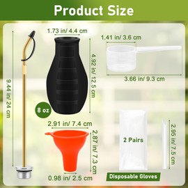 Anglekai Duster Applicator for Diatomaceous Earth, Handheld Garden Duster Dispenser Applicator for Organic Gardening Agricultural, with Metal Tube/Spray Duster/Funnel/Tank/Plastic Gloves