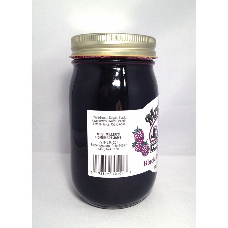 Mrs. Miller's HUGE 18 oz Seedless Black Raspberry Jam, Amish