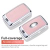 RUABIBAN for Land Rover Key Fob Cover with Keychain, Pink