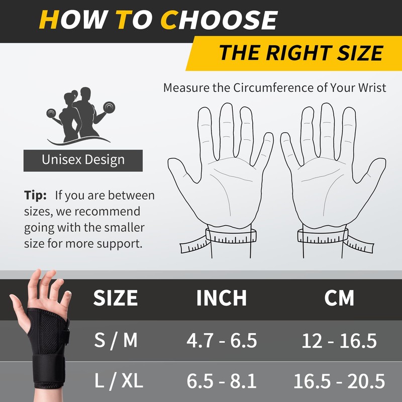 CAMBIVO Wrist Support 1 Pack, Black Left, S/M 589B