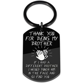Brother Gifts Keyring for Big Little Brother Brothers in Law from Sister Funny for Men BFF Best Friend Birthday Gift Thank You for Being My Brother, black