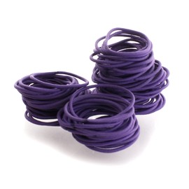 My Lello Small Hair Elastics Ponytail Holders No Damage No Metal - 100 Pack Purple