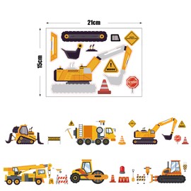 Pack of 24 Construction Truck Stickers for Boys Birthday Party Favours Construction Theme Goodie Bag Stuffer Children Exchange Gifts