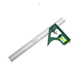 Hegebeck Multifunctional Combination Square Ruler Stainless Steel 304 Ruler Body 300mm / 11.8 Inch Thick Base Mobile Square Ruler 1 Piece