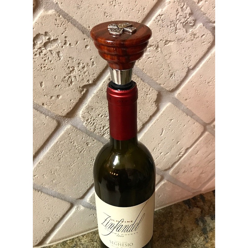 Texas Wine Stopper Exotic Rosewood Custom State of Texas Bottle