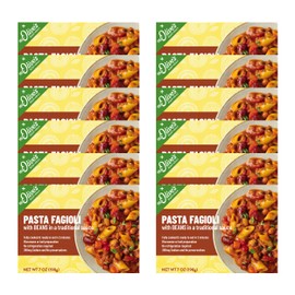 Miss Olives Pasta Fagioli Microwavable Lower Sodium Healthy Ready Meal - Shelf Stable, 7 ounce (Pack of 12)