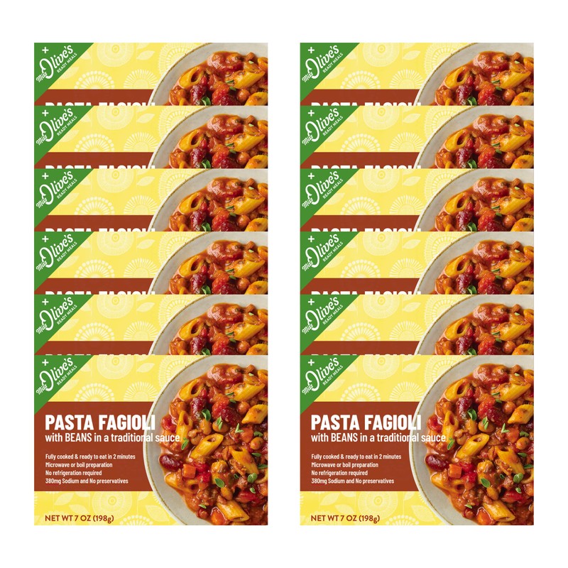 Miss Olives Pasta Fagioli Microwavable Lower Sodium Healthy Ready Meal