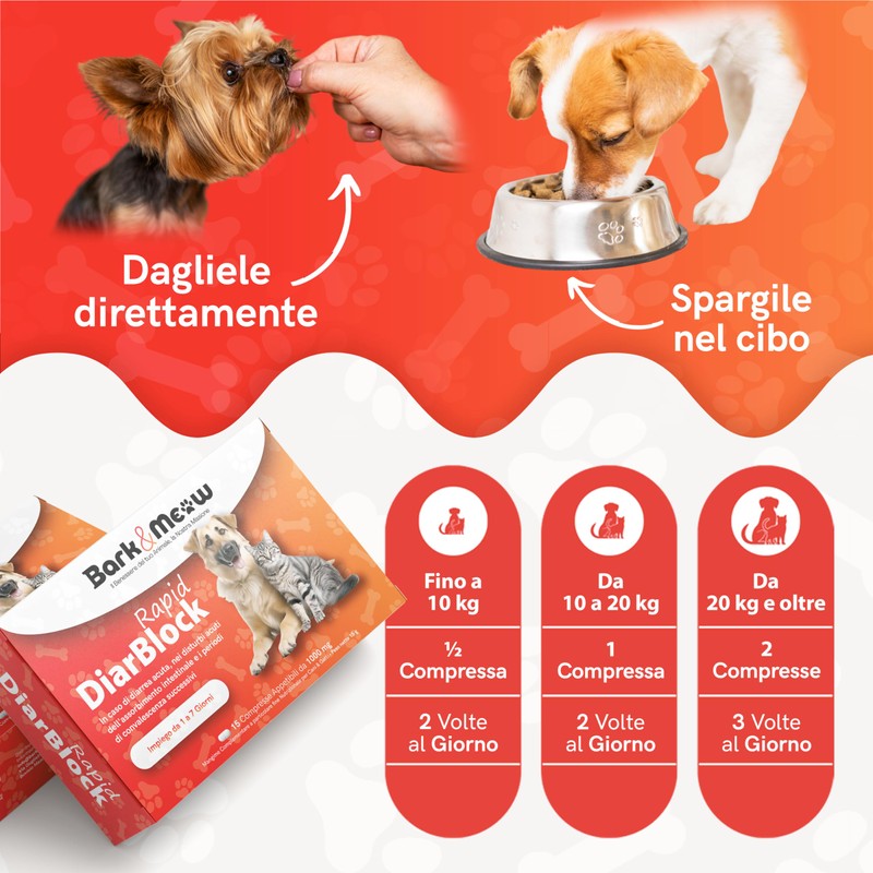DiarBlock Rapid Antidiarroico ad azione immediata per cani e gatti.