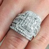 XRCXBLSC Fashion 925 Sterling Silver Square AAA Zircon Full Drill